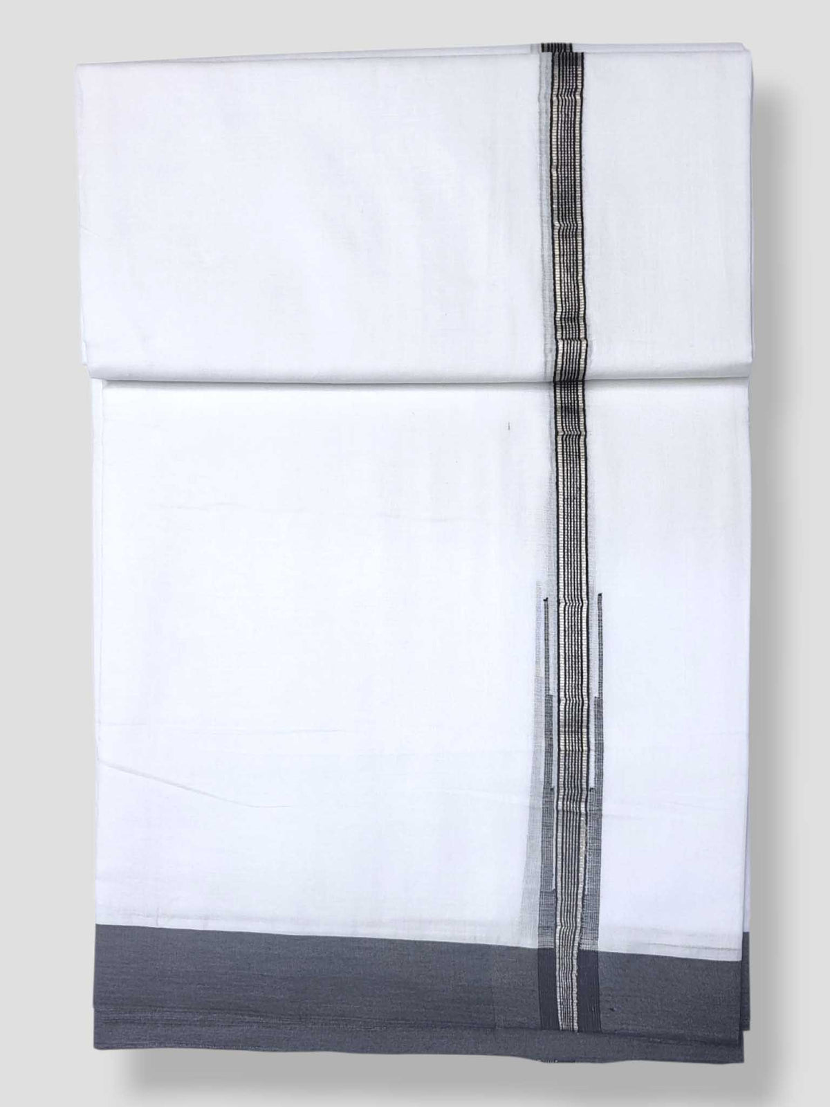 Pure White Cotton Men's Double Dhoti
