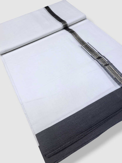 Pure White Cotton Men's Double Dhoti
