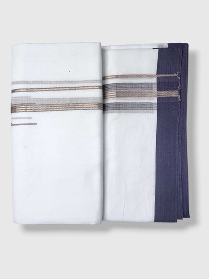 Pure White Cotton Men's Double Dhoti