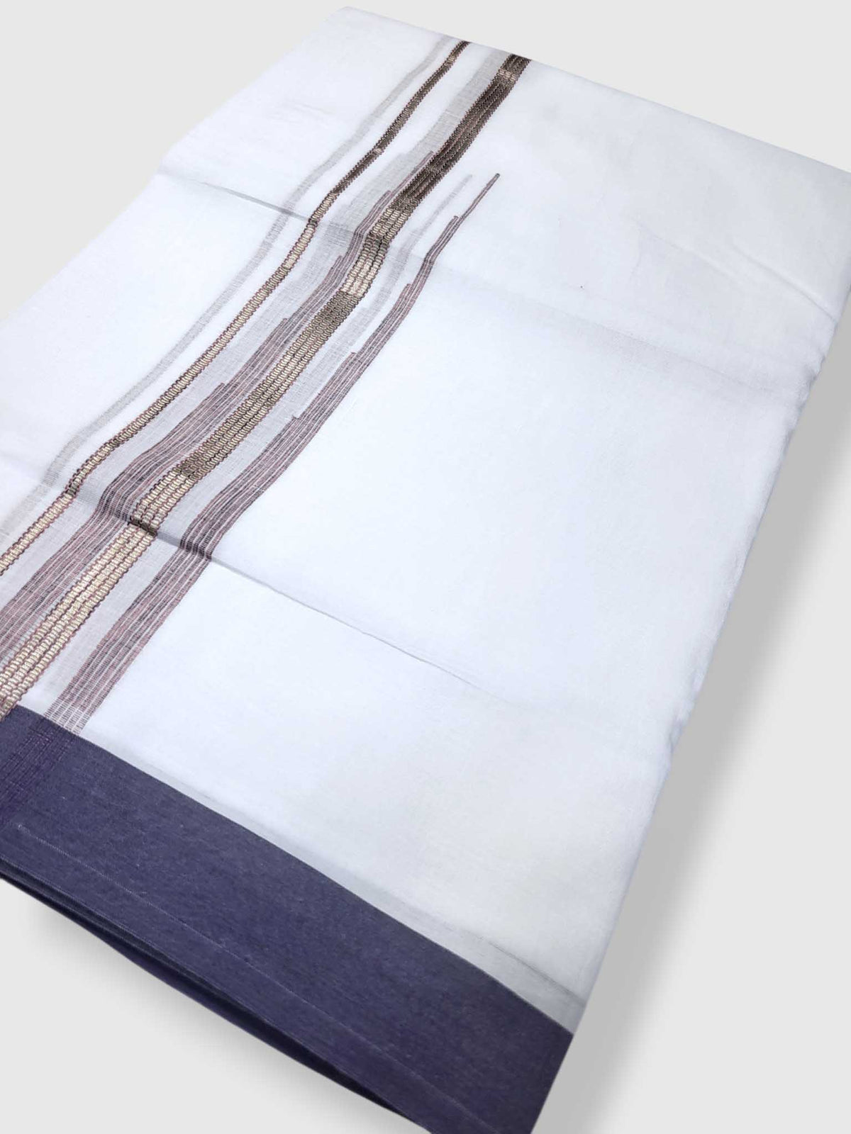 Pure White Cotton Men's Double Dhoti