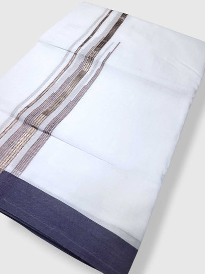 Pure White Cotton Men's Double Dhoti
