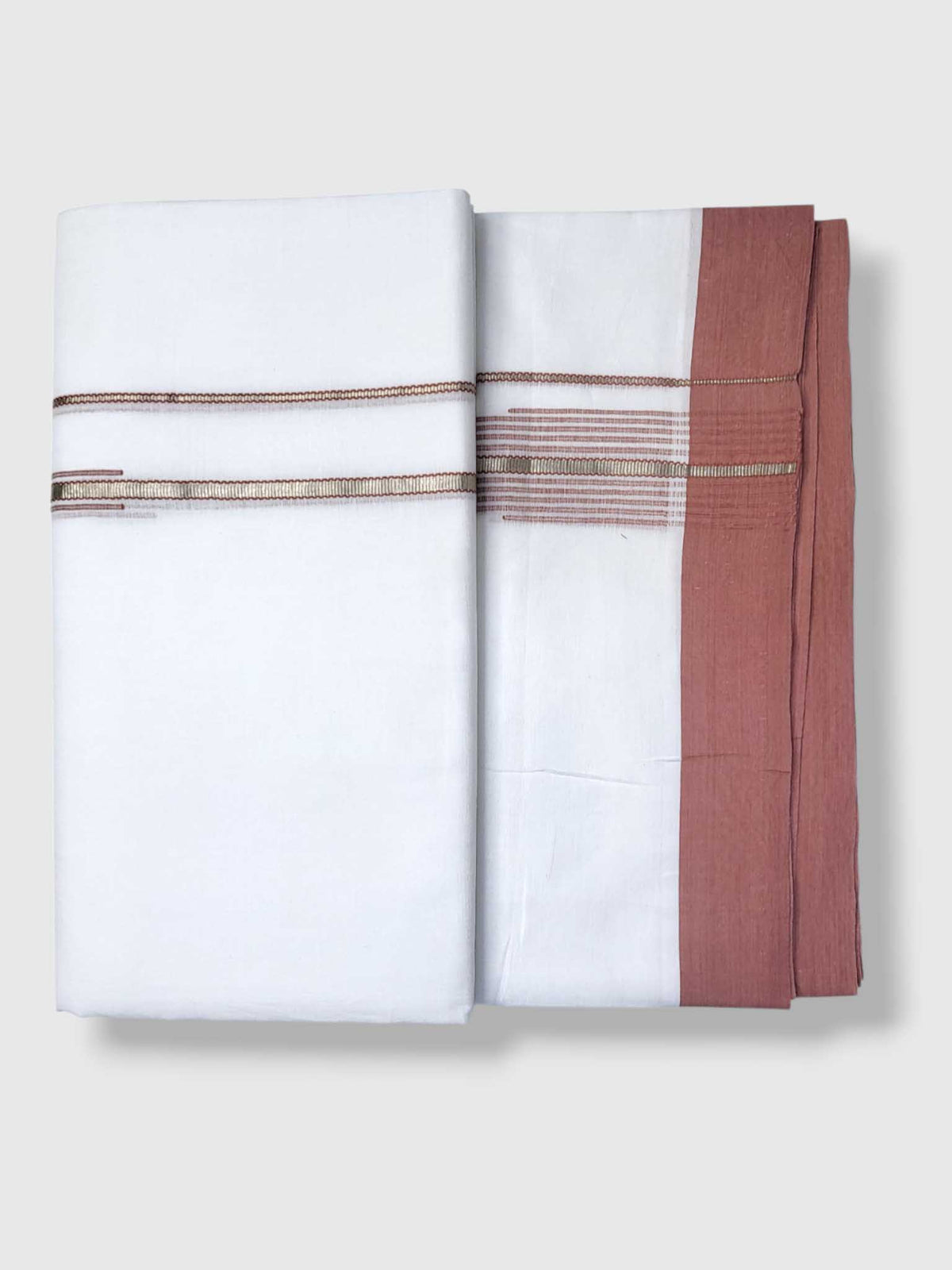 Pure White Cotton Men's Double Dhoti