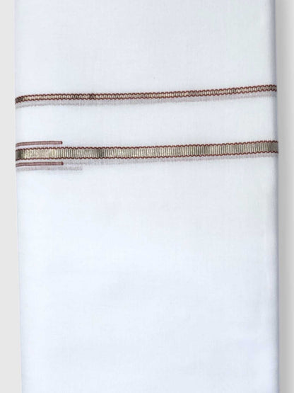 Pure White Cotton Men's Double Dhoti
