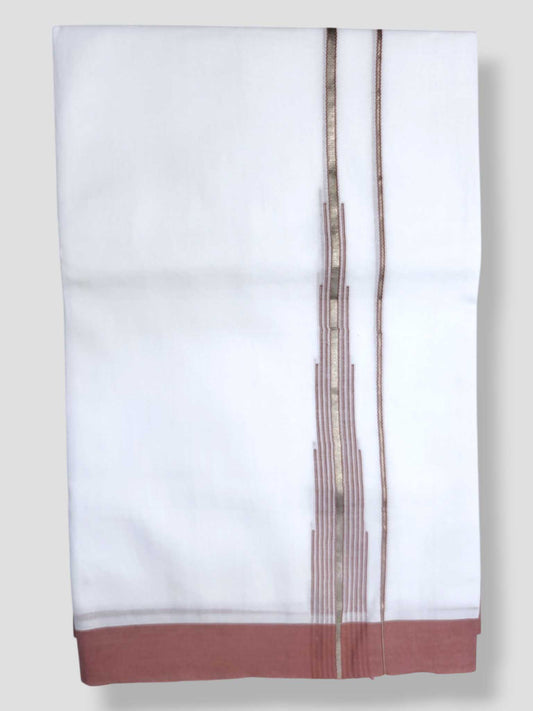 Pure White Cotton Men's Double Dhoti