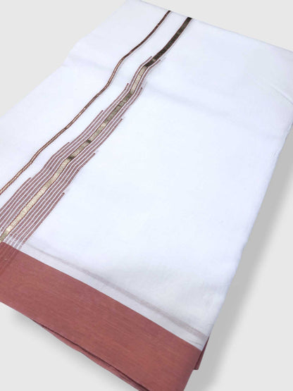 Pure White Cotton Men's Double Dhoti