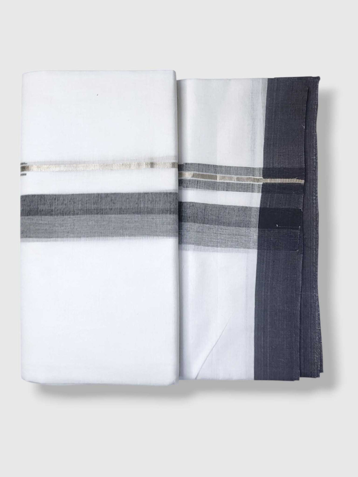 Pure White Cotton Men's Double Dhoti