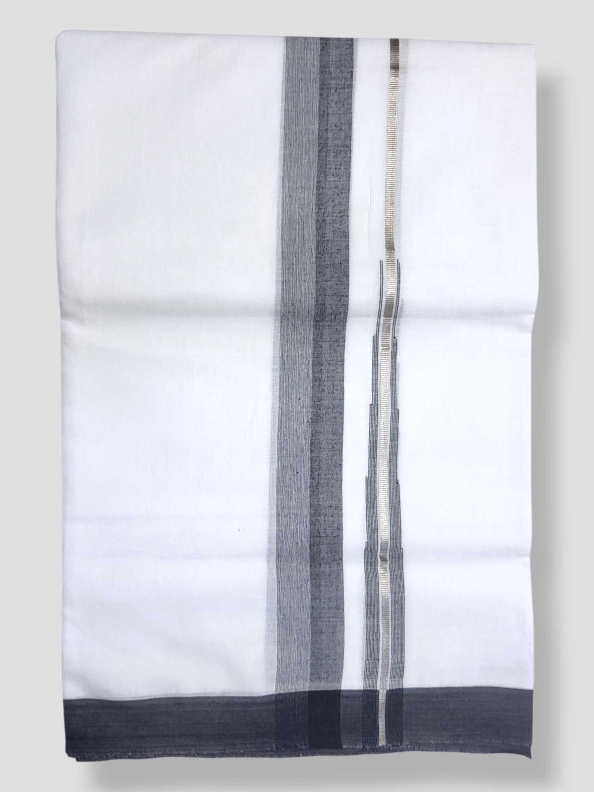 Pure White Cotton Men's Double Dhoti