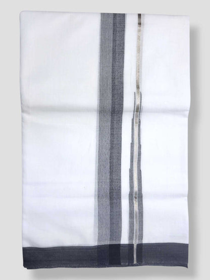 Pure White Cotton Men's Double Dhoti