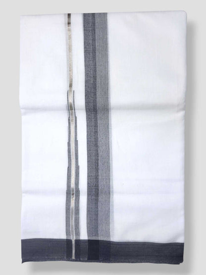 Pure White Cotton Men's Double Dhoti