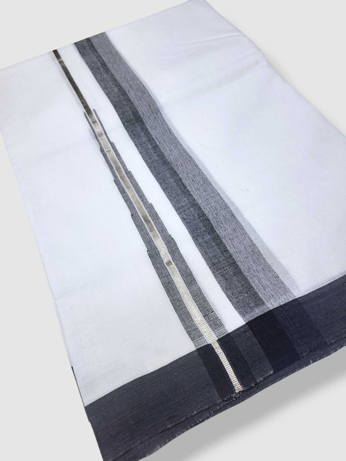 Pure White Cotton Men's Double Dhoti