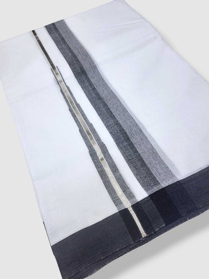 Pure White Cotton Men's Double Dhoti