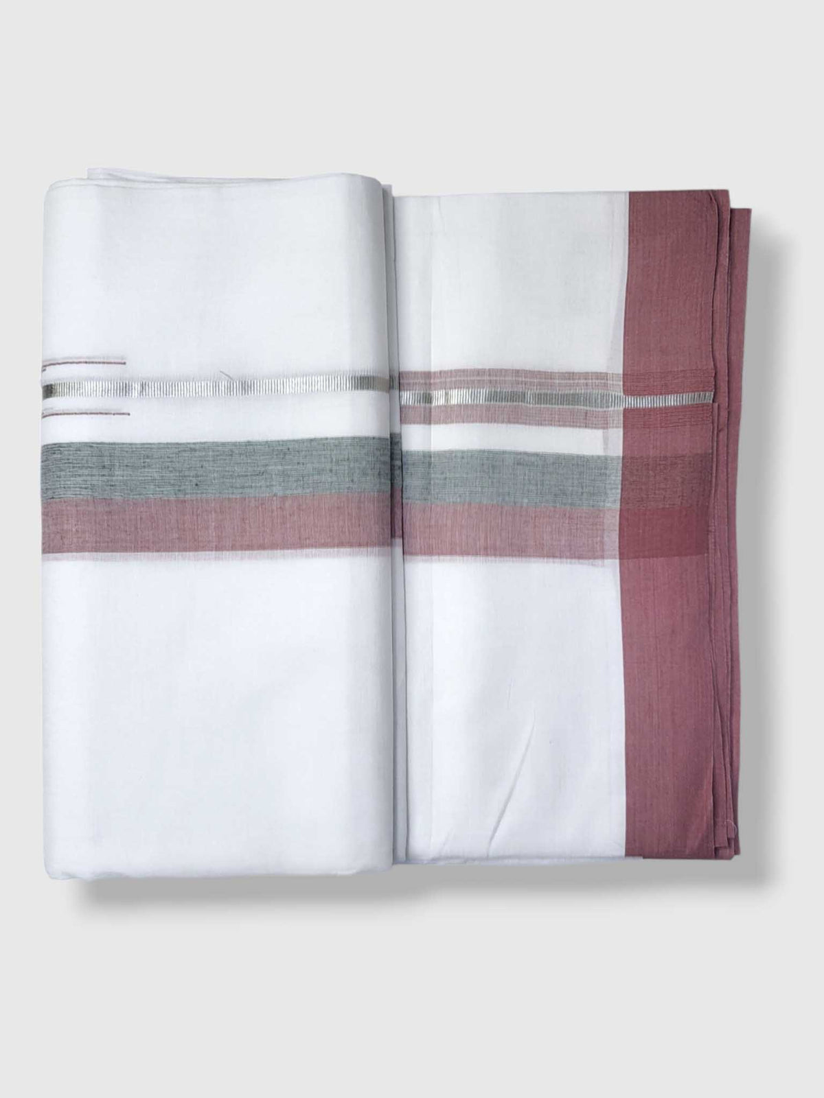 Pure White Cotton Men's Double Dhoti