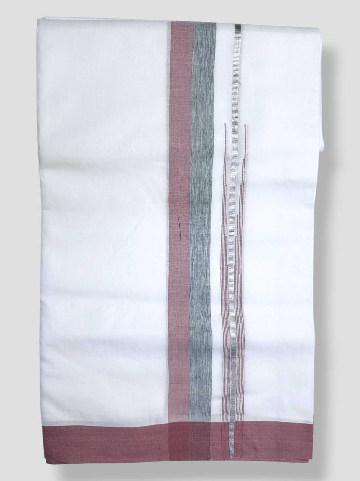 Pure White Cotton Men's Double Dhoti