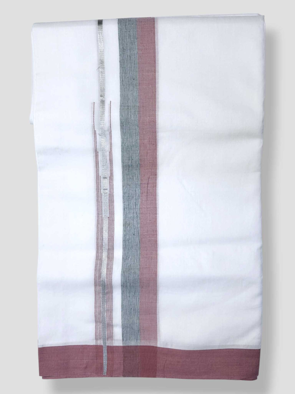 Pure White Cotton Men's Double Dhoti