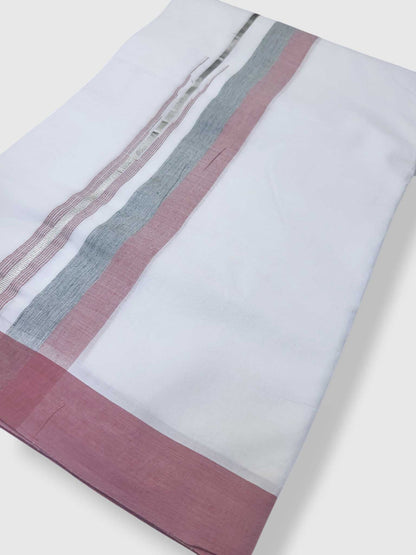 Pure White Cotton Men's Double Dhoti