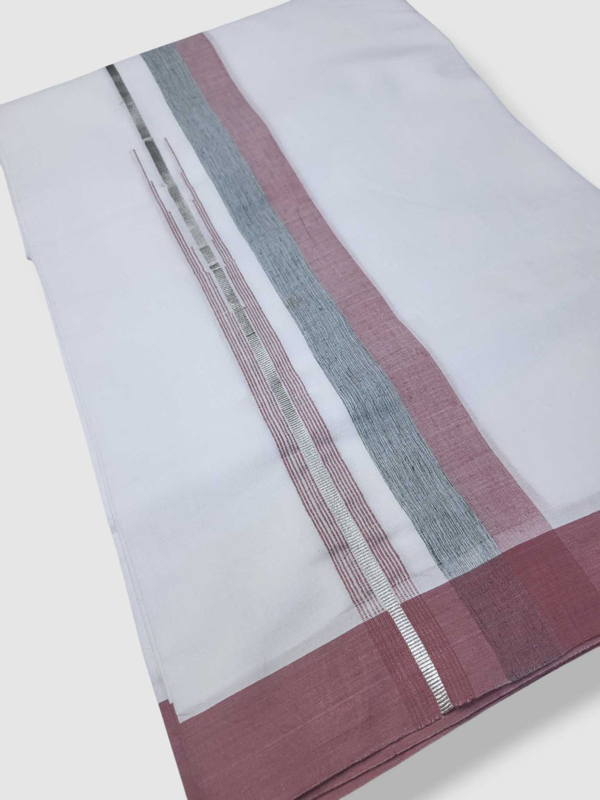 Pure White Cotton Men's Double Dhoti