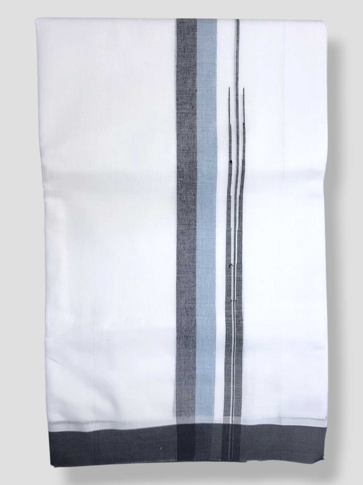 Pure White Cotton Men's Double Dhoti