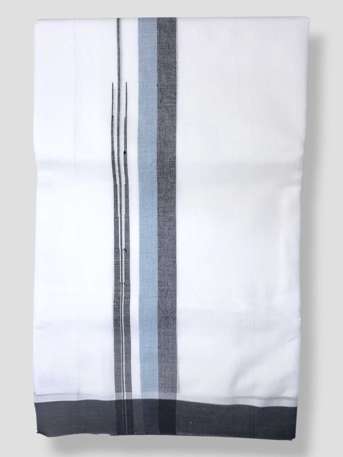 Pure White Cotton Men's Double Dhoti