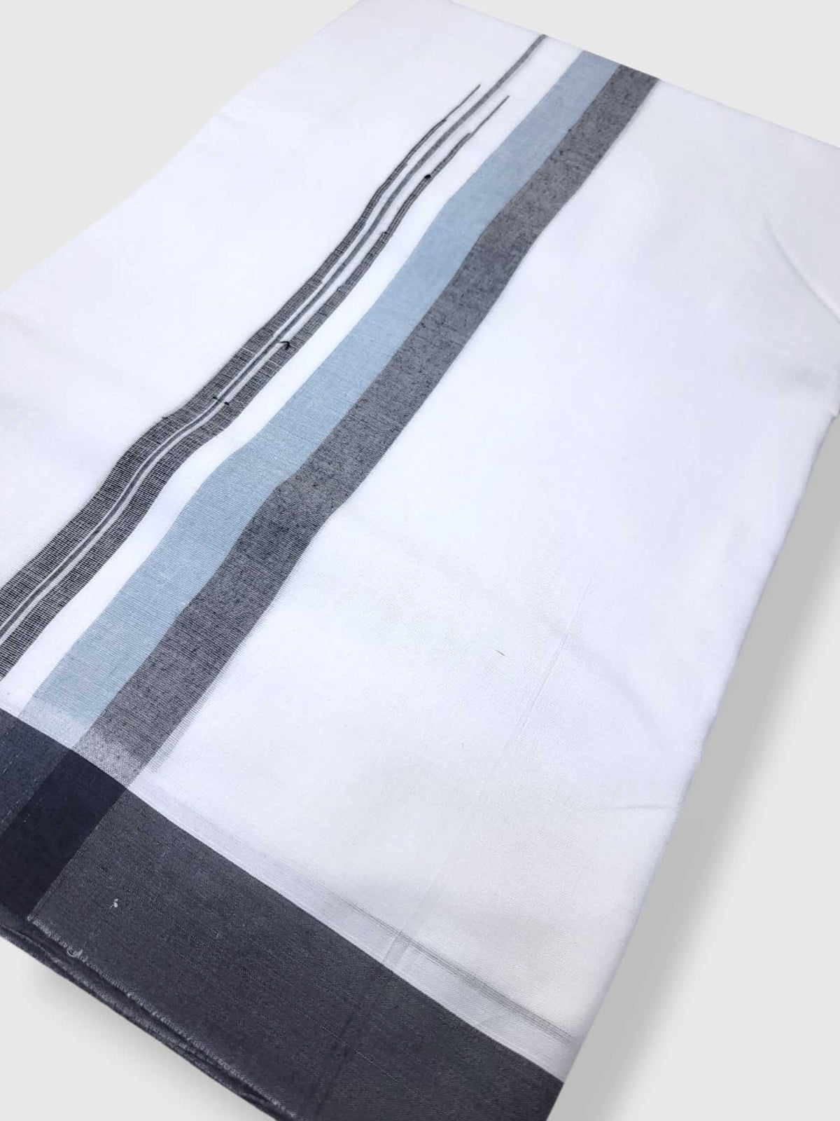 Pure White Cotton Men's Double Dhoti