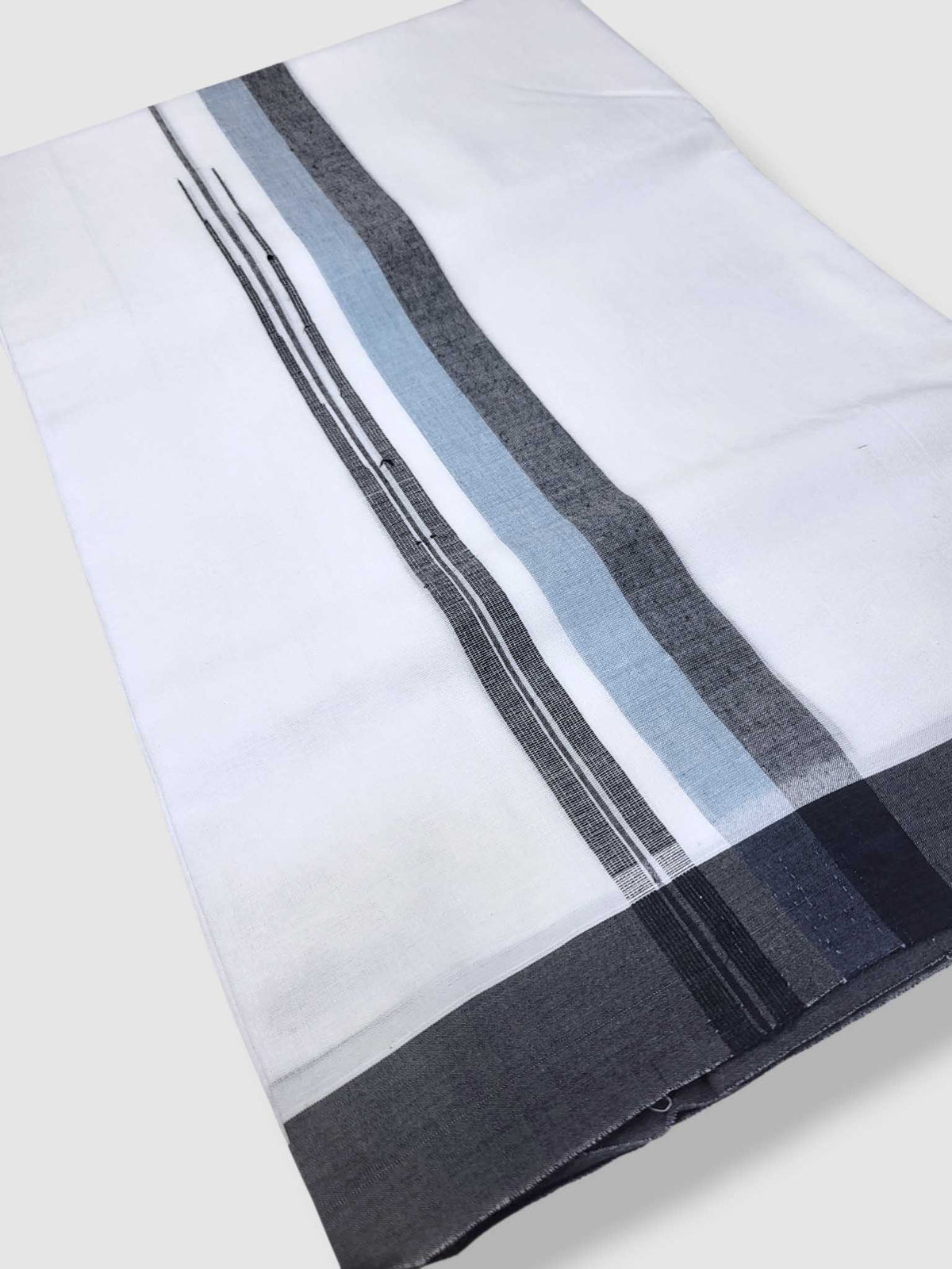 Pure White Cotton Men's Double Dhoti