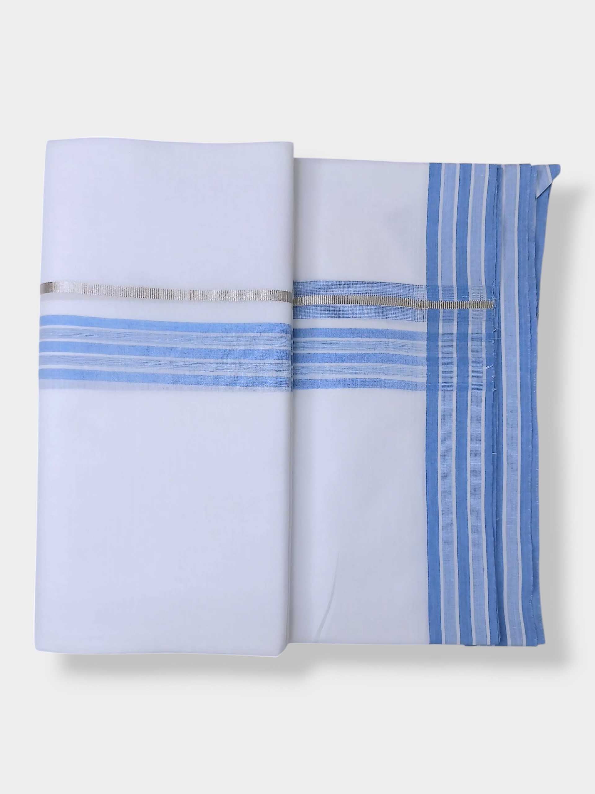 Pure White Cotton Men's Double Dhoti