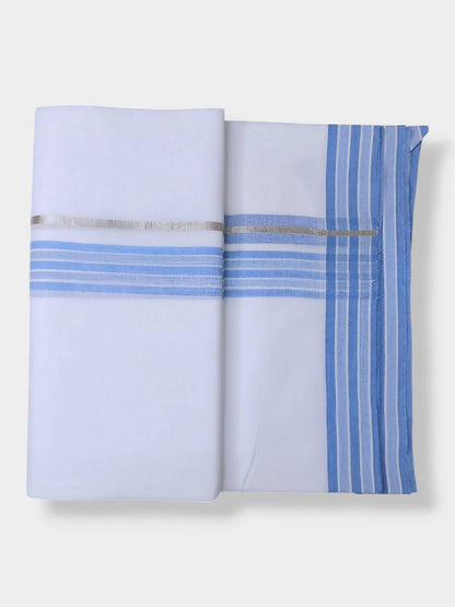 Pure White Cotton Men's Double Dhoti