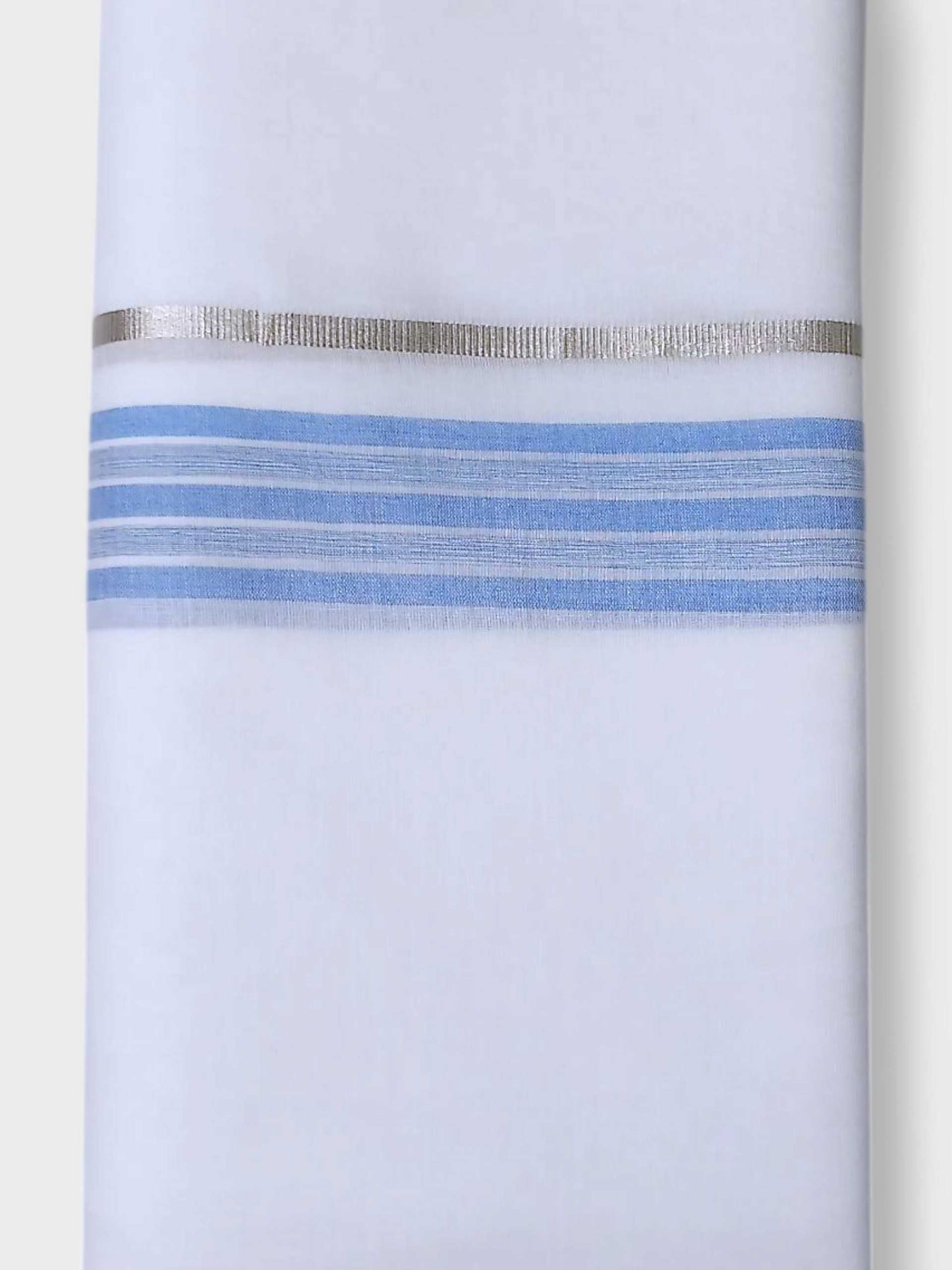 Pure White Cotton Men's Double Dhoti