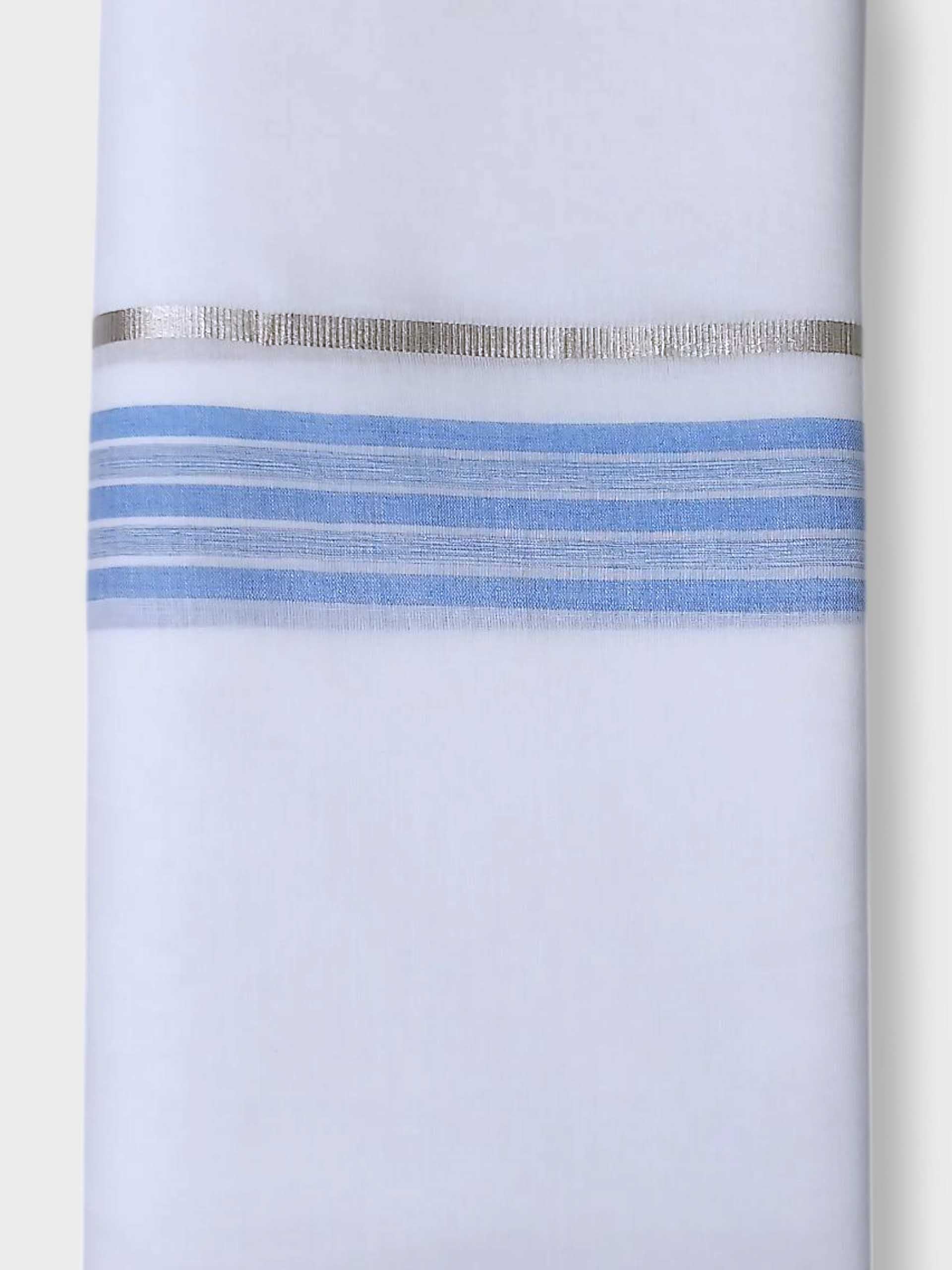 Pure White Cotton Men's Double Dhoti