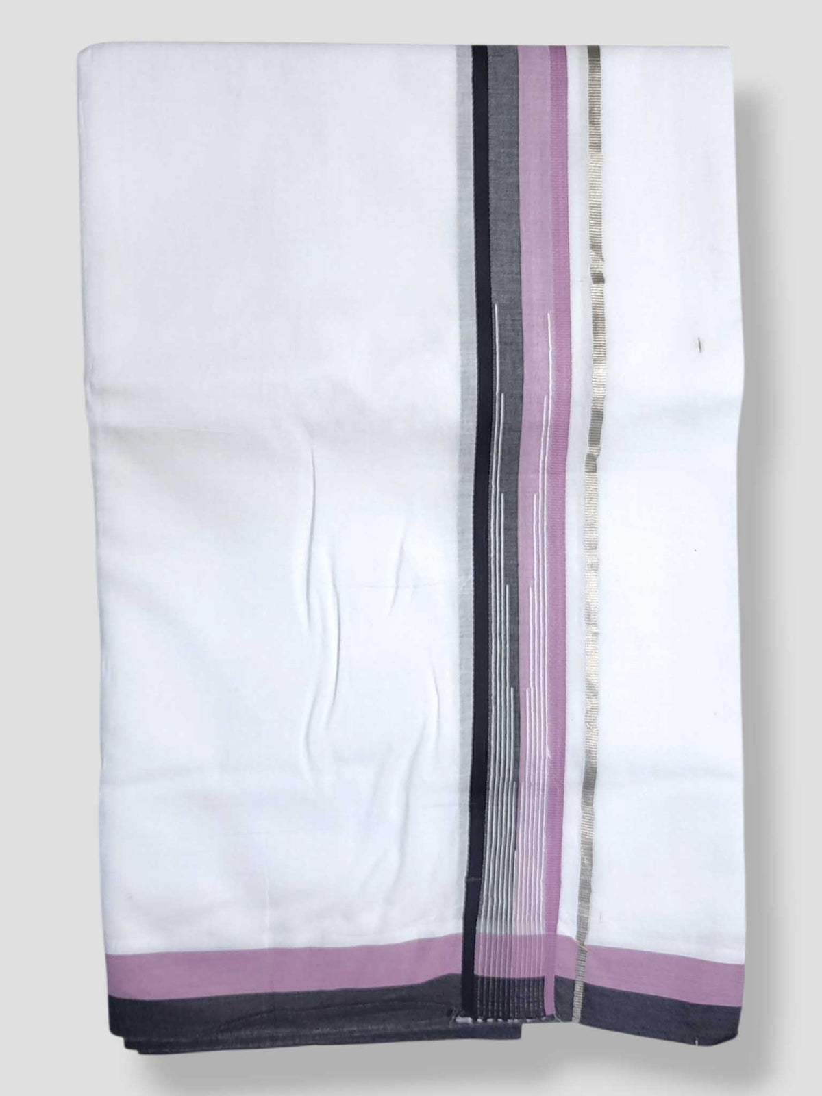 Pure White Cotton Men's Double Dhoti