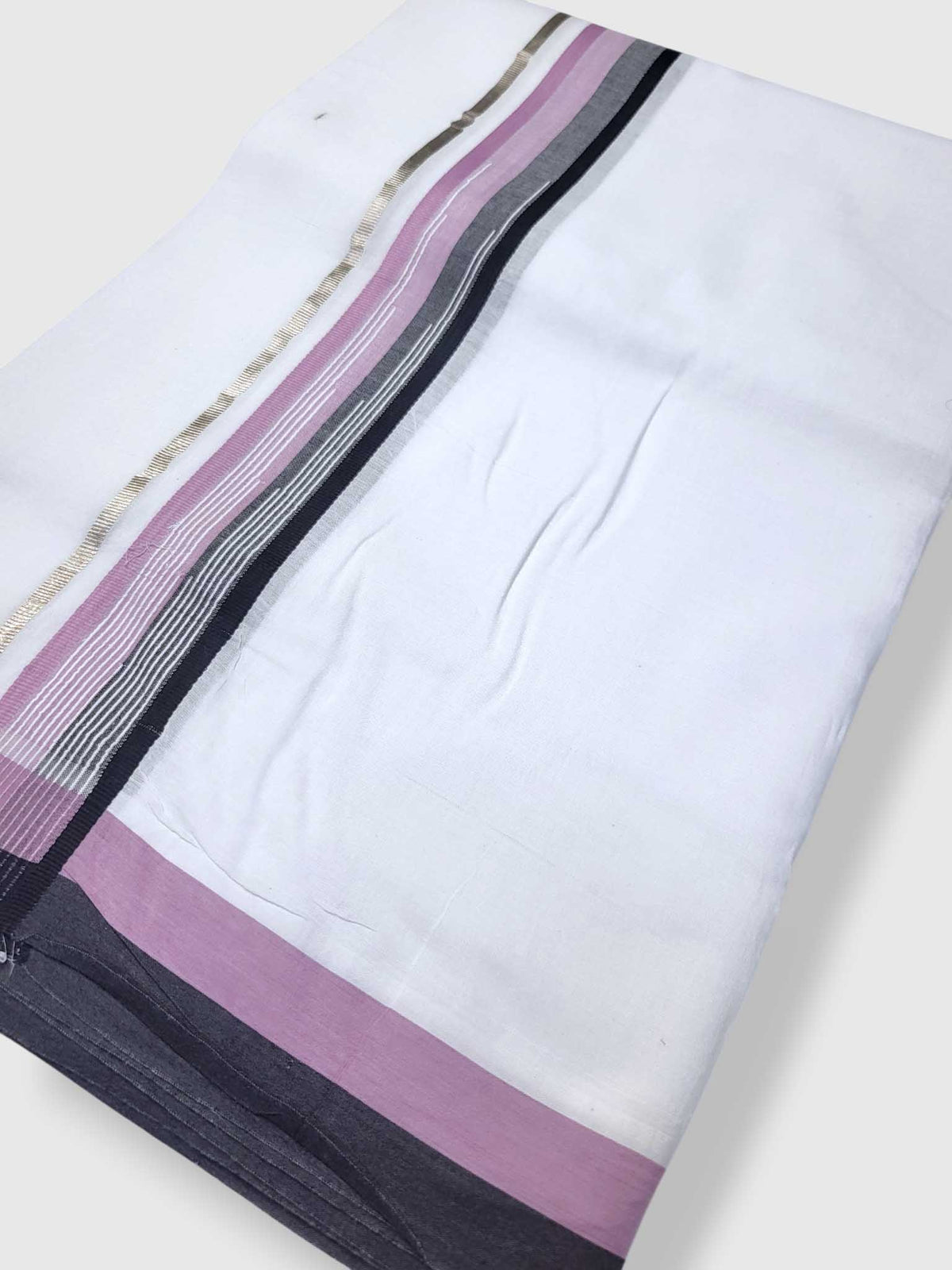 Pure White Cotton Men's Double Dhoti