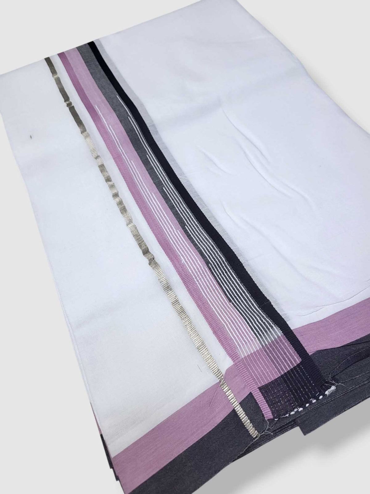 Pure White Cotton Men's Double Dhoti