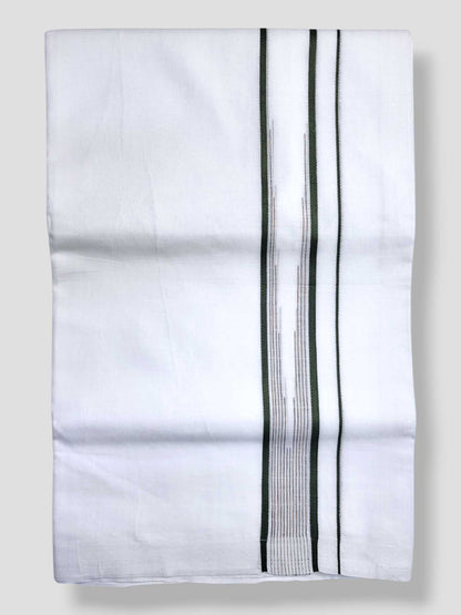 Pure White Cotton Men's Double Dhoti