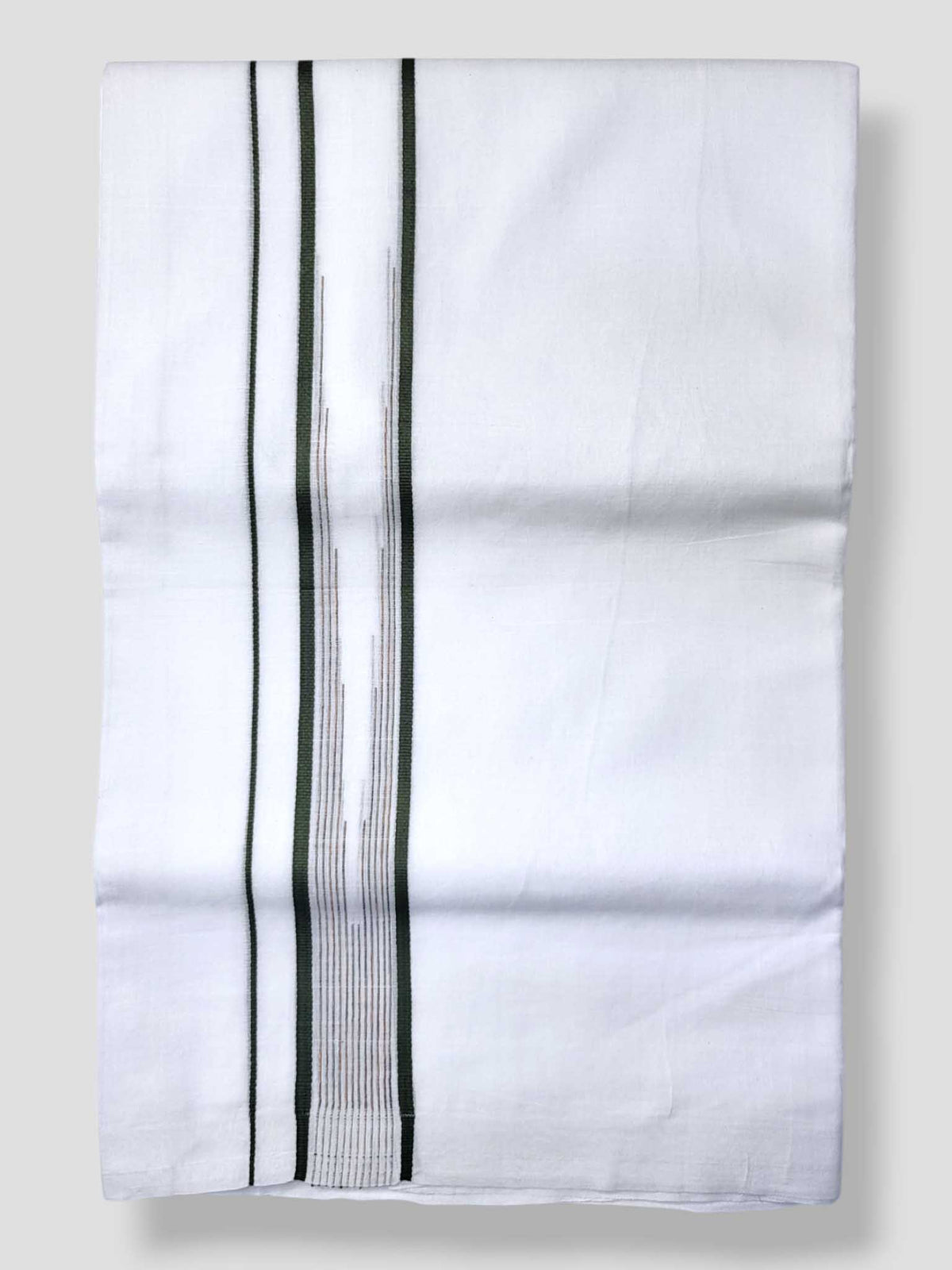 Pure White Cotton Men's Double Dhoti