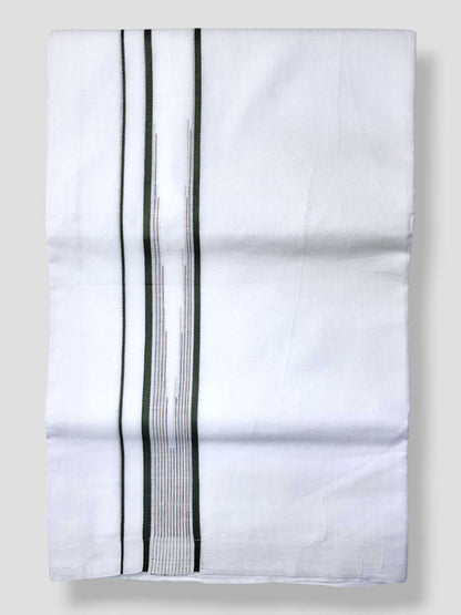 Pure White Cotton Men's Double Dhoti