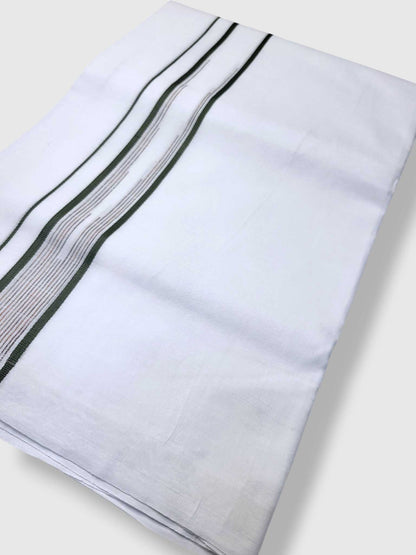Pure White Cotton Men's Double Dhoti