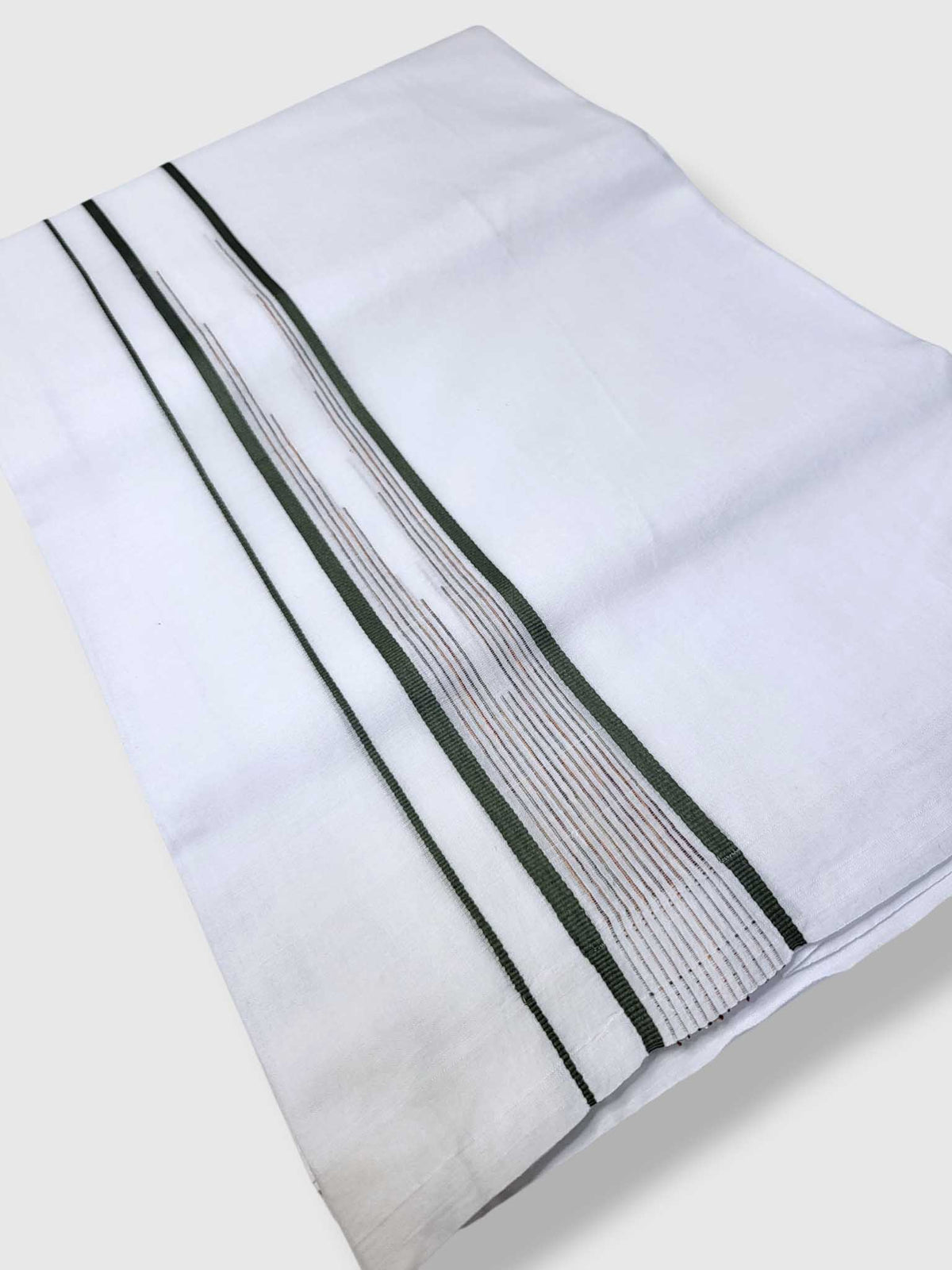 Pure White Cotton Men's Double Dhoti
