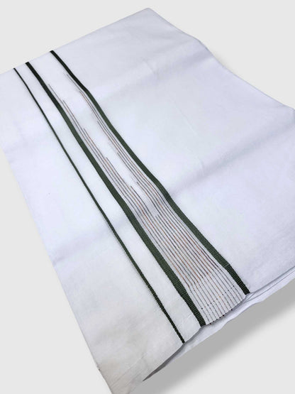 Pure White Cotton Men's Double Dhoti