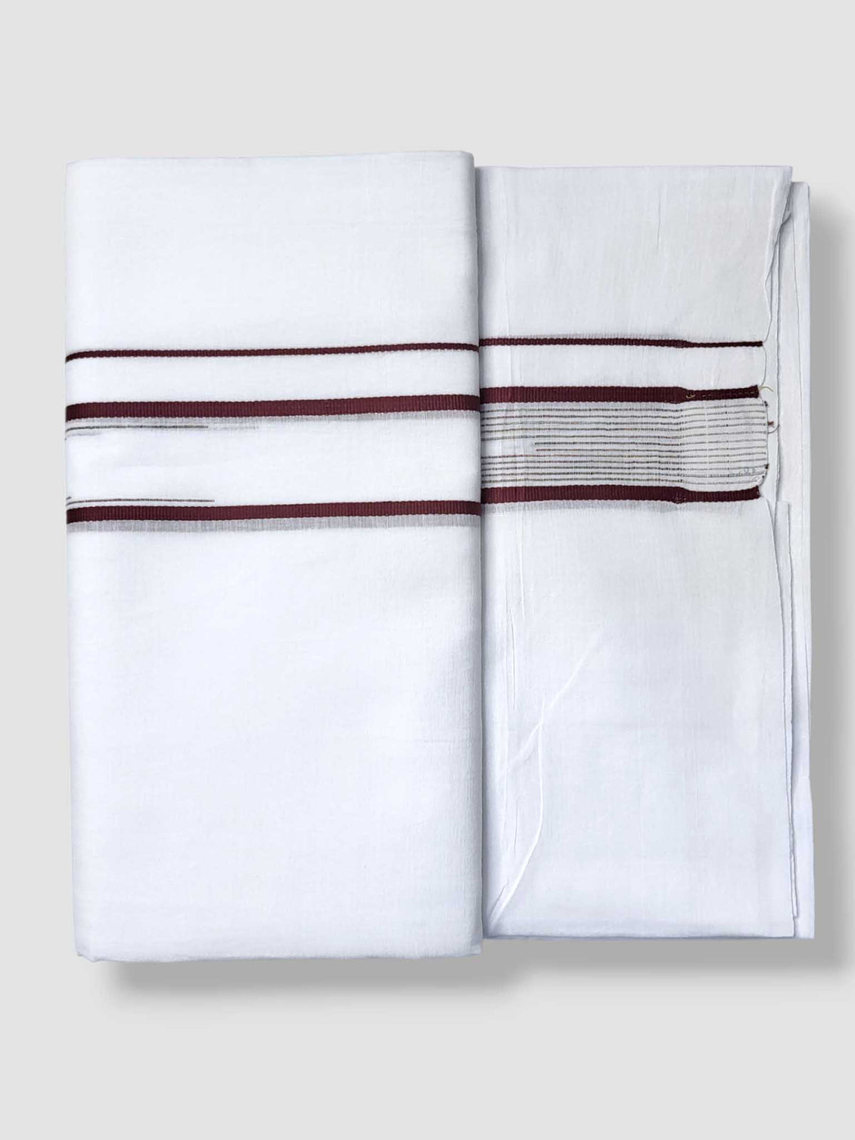 Pure White Cotton Men's Double Dhoti