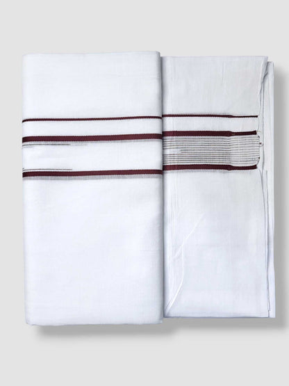 Pure White Cotton Men's Double Dhoti