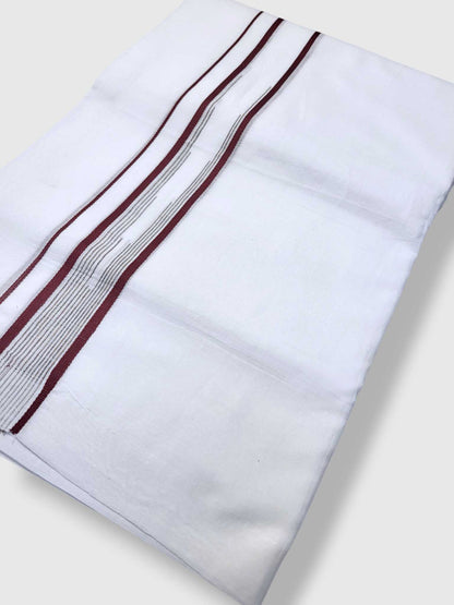 Pure White Cotton Men's Double Dhoti