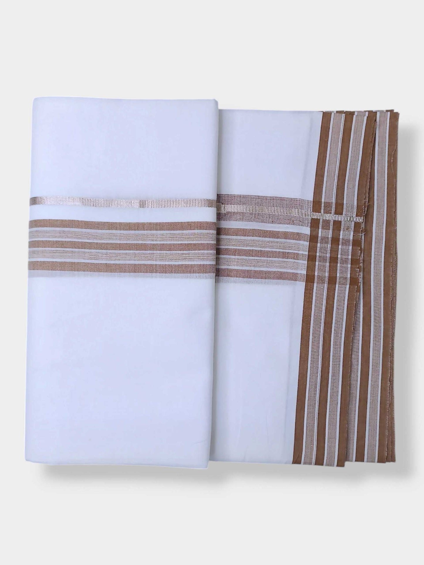Pure White Cotton Men's Double Dhoti