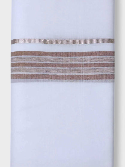 Pure White Cotton Men's Double Dhoti