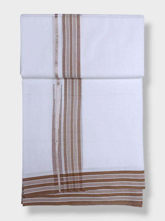 Pure White Cotton Men's Double Dhoti