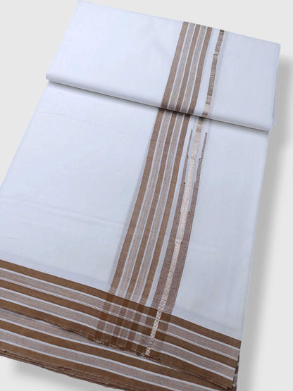 Pure White Cotton Men's Double Dhoti