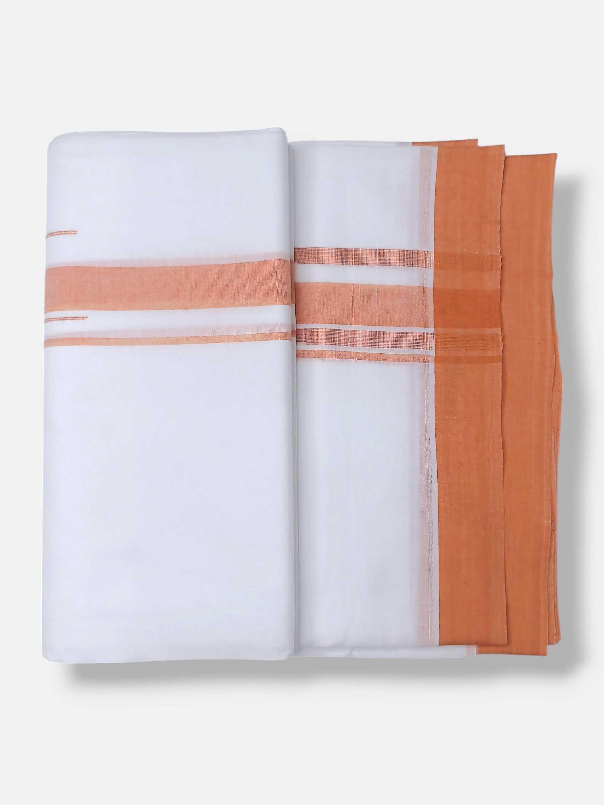 Pure White Cotton Men's Double Dhoti
