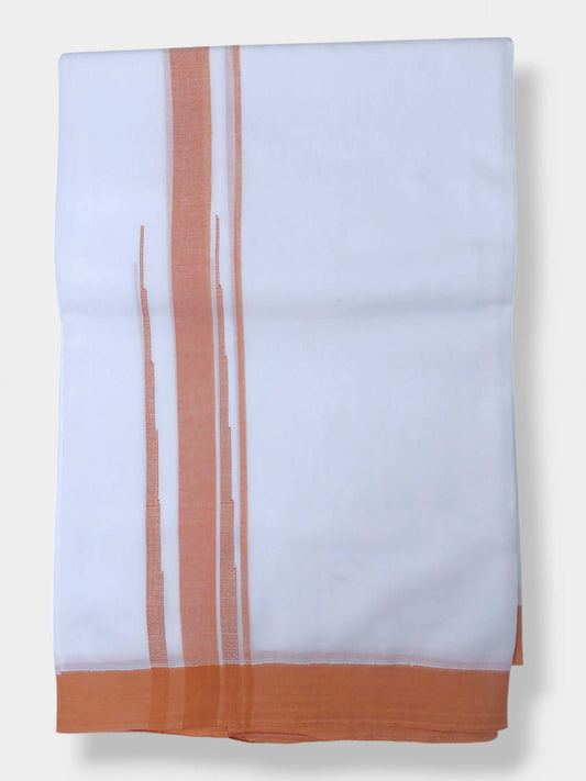 Pure White Cotton Men's Double Dhoti