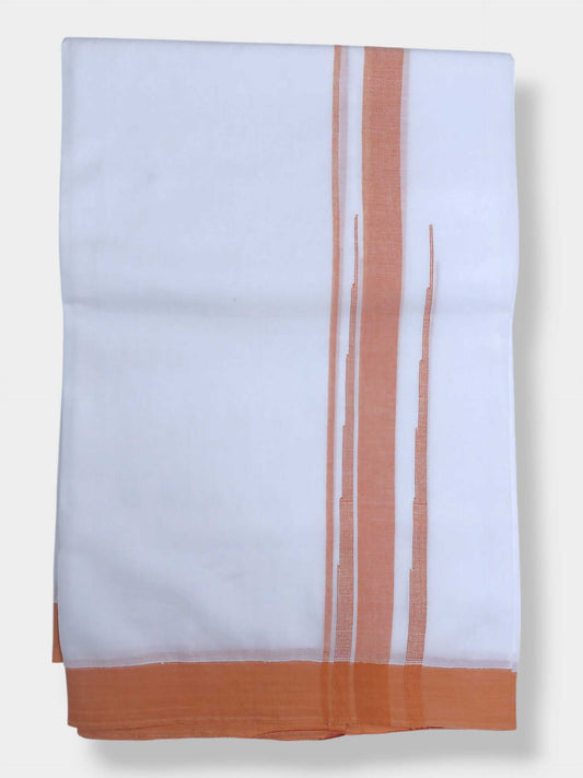 Pure White Cotton Men's Double Dhoti