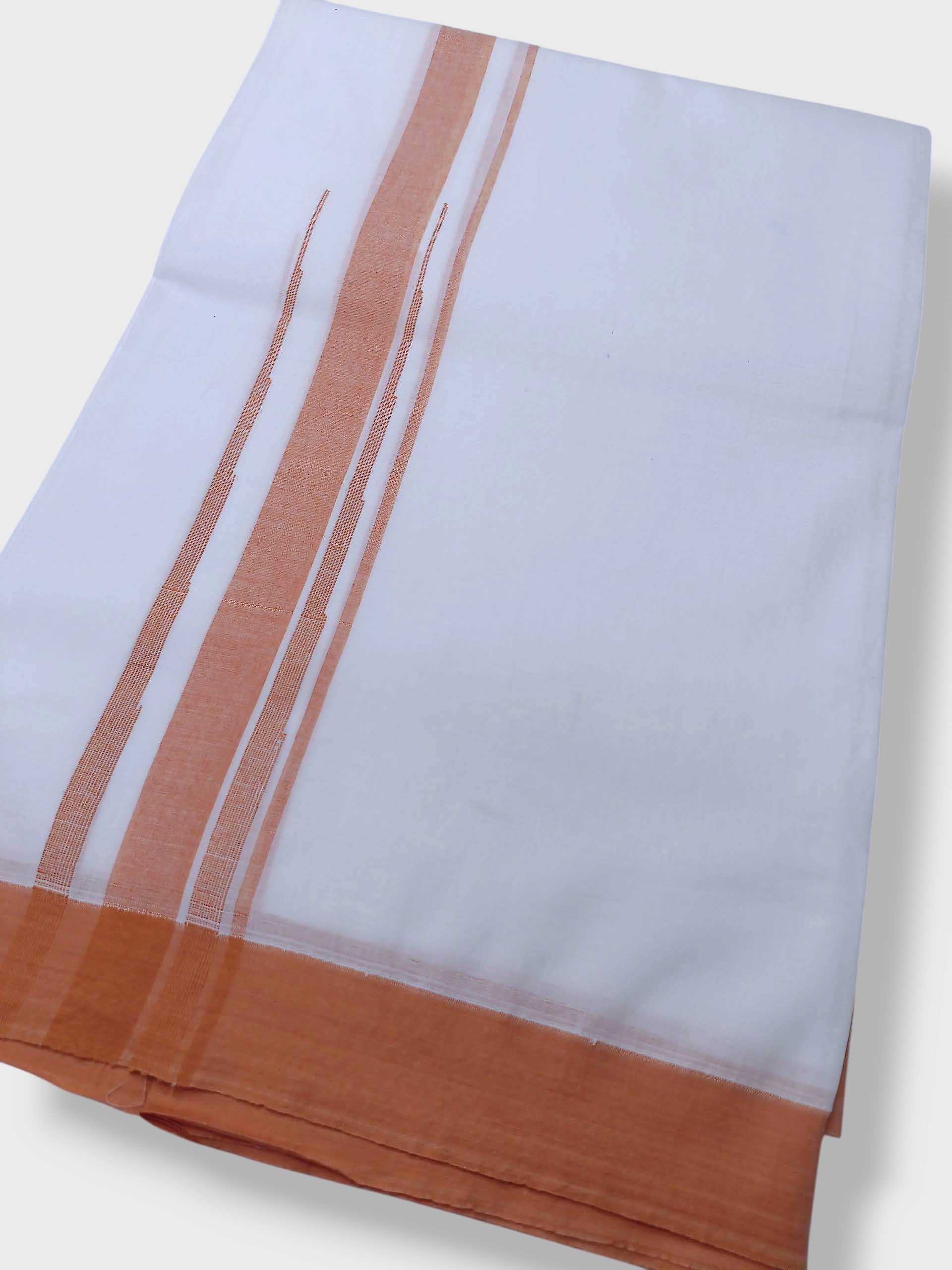 Pure White Cotton Men's Double Dhoti