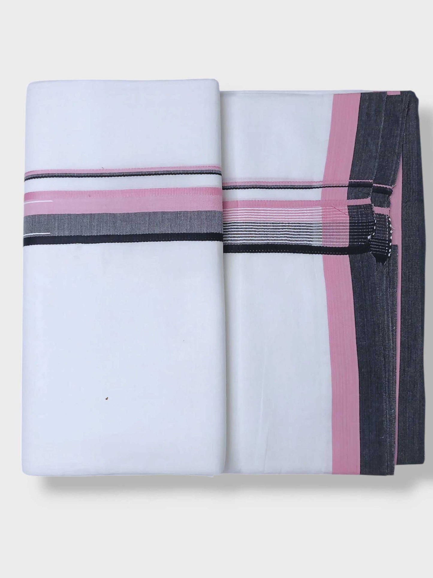 Pure White Cotton Men's Double Dhoti