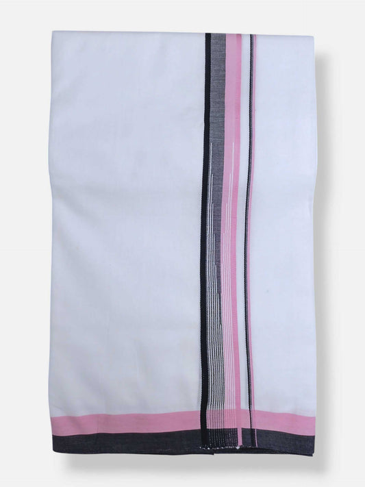 Pure White Cotton Men's Double Dhoti